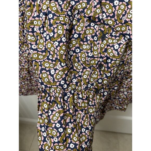 Boden Tiered Floral Paisley Print Tie Waist Shirtdress 6L DO346 NWT - Picture 6 of 14